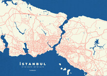 Istanbul City Map Vector Poster