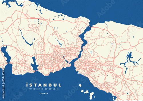 Fotografía Istanbul city map vector poster