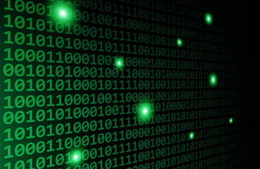 binary code digital numbers.technology and digital green background. vector.