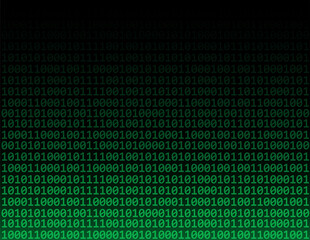 binary code digital numbers.technology and digital green background. vector.