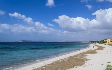 Panorama of a beach near Cagliari (Sardinia, Italy).