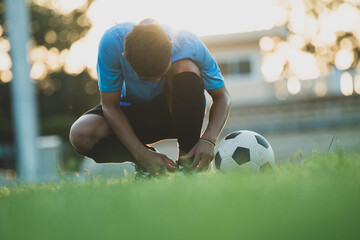 Wall Mural - Soccer player action on the stadium