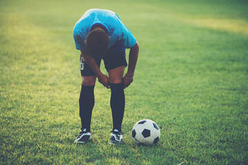 Wall Mural - Soccer player action on the stadium