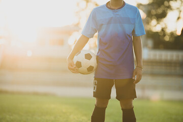 Wall Mural - Soccer player action on the stadium