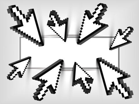 Advertisement space with mouse cursors. Vector illustration