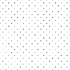 Canvas Print - Seamless polka dot pattern. Black dots in random sizes on white background. Vector illustration