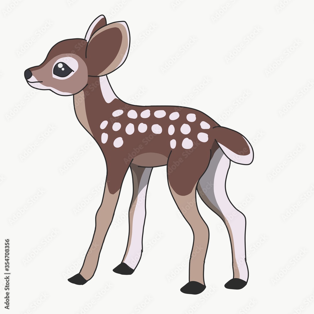 ciervo bebé pequeño bambi Stock Illustration | Adobe Stock, image size:1000x1000