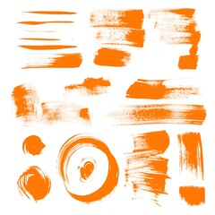 Orange brush strokes - textured strokes of different shape