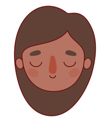 Wall Mural - Head woman cartoon with brown hair vector design