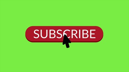 Aufkleber - Click on the button with the text Subscribe. 4K. Green background. Hover the mouse over the button