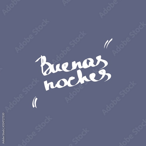 Cuadros en Lienzo Hello summer, lettering in Spanish: Good night, lettering in Spanish: Buenas Noches