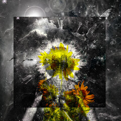 Wall Mural - man and angels in space