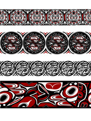 Wall Mural - abstract background native north american set