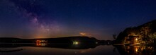 A Panoramic View Of The Duke Of Portland Boathouse Looking Out At The Milky Way