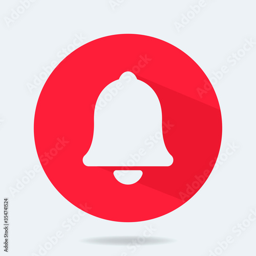 Fotomural Red round web button bell with shadow