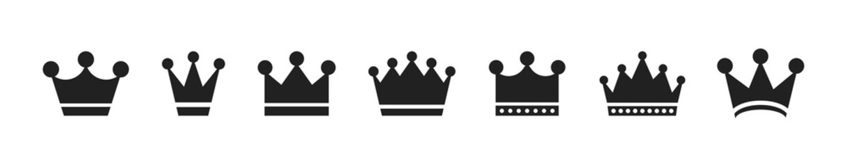 Wall Mural - big collection quolity crowns. gold crown. royal crown icons collection set. vintage crown. vector i