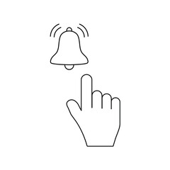 Poster - hand vector icon with bell icon subscribe icon