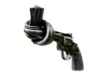 Illustration Of Knotted Gun. Peace Concept.
