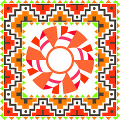 Poster - Creative color pattern for decoration. Print for paper wallpaper, tiles, textiles, neckerchief. Scarf design. Frame.