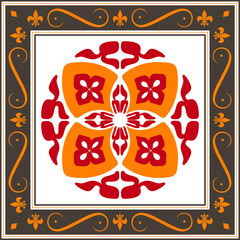 Poster - Creative color pattern for decoration. Print for paper wallpaper, tiles, textiles, neckerchief. Scarf design. Frame.