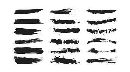 Wall Mural - black paint stroke, isolated simple icon for your design. vector ink banner in flat