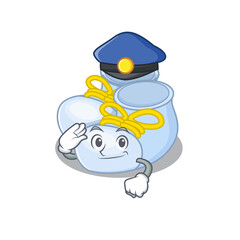 Poster - Police officer cartoon drawing of baby boy boots wearing a blue hat