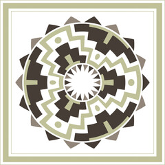 Poster - Colorful abstract graphic background. Tribal ethnic ornament. Scarf design. Frame.