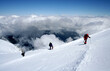 © Cenk - Mountaineer climbing Mont Blanc at Gouter Route in French Alps, France.
