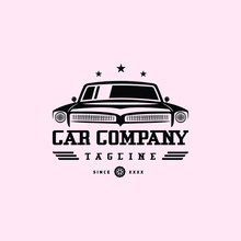 Classic/vintage Car Vector Design Inspiration. Auto Car Logo Design Template. Classic Vehicle Symbol Logotype. A Classic Car Symbol Silhouette. Vintage Car Simple Line Art Logo.