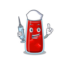 Poster - Bloody mary cocktail humble nurse mascot design with a syringe