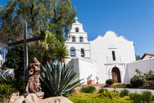 Statue Of Franciscan Monk At Mission San Diego De Alcala,San Diego,California,USA