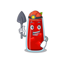 Sticker - A cartoon picture of bloody mary cocktail miner with tool and helmet