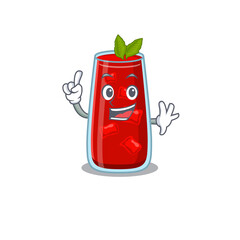 Sticker - Bloody mary cocktail caricature design style with one finger gesture