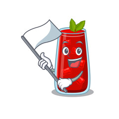 Canvas Print - A heroic bloody mary cocktail mascot character design with white flag