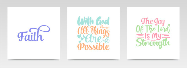 Blessed quotes letter typography set illustration.