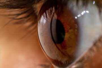 Sticker - Macro of a beautiful mesmerizing brown human eye iris