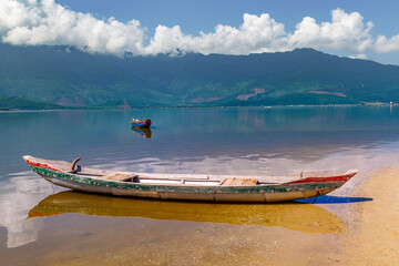 Wall Mural - Lang Co Bay Vietnam fishing boats 2