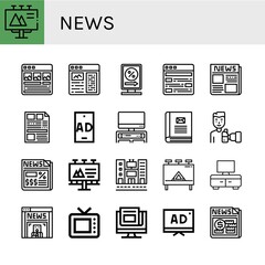 Sticker - Set of news icons