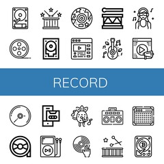 Wall Mural - record icon set