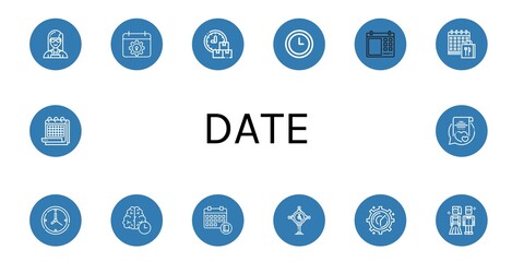 Wall Mural - date icon set