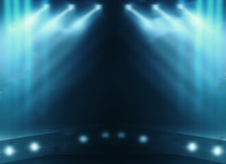 Poster - Blue black abstract background blurred. empty white light gradient studio room. used for background and display  or montage of your product.