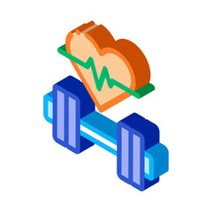 Sticker - Cardio Training Biohacking Icon Vector isometric sign. color isolated symbol illustration