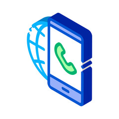 Poster - Voip Smartphone Internet Connection Icon Vector. Isometric Voip Smartphone Internet Connection sign. color isolated symbol illustration