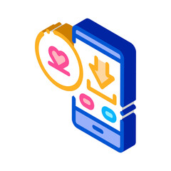 Poster - Love Chat Download Icon Vector. Isometric Love Chat Download sign. color isolated symbol illustration