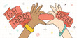 © kayuki - Two hands love sign best friends forever doodle vector illustration