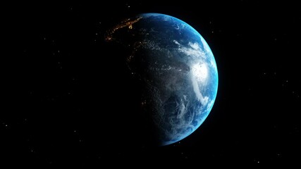 Wall Mural - earth globe footage from space. capturing street night lights transition to day. amazing rare video 