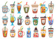 © Pictulandra - Collection of fruit drinks, smoothies. Bubble tea