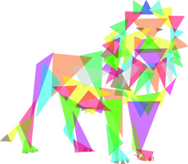 vector - cat colored glass triangle - isolated on background