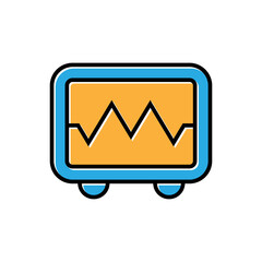 Poster - patient monitor filled outline icon vector design