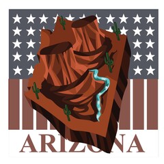 Canvas Print - Arizona state map